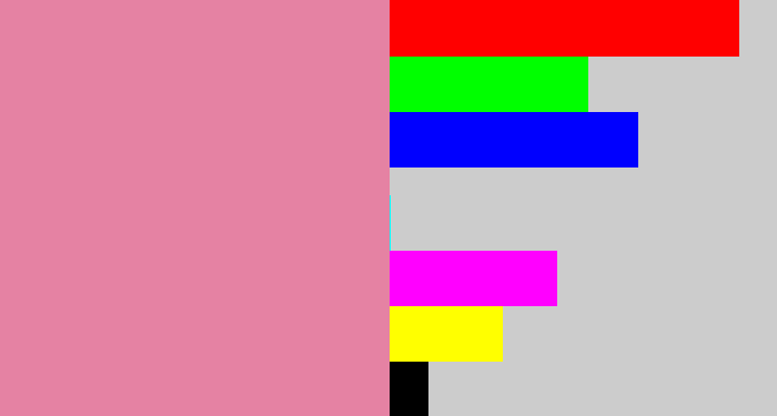 Hex color #e582a3 - pig pink