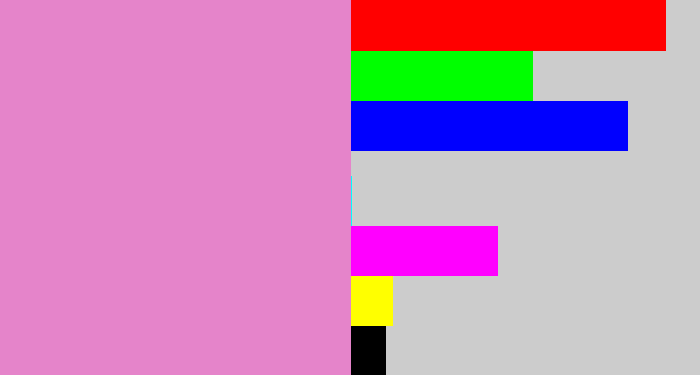 Hex color #e584ca - lavender pink