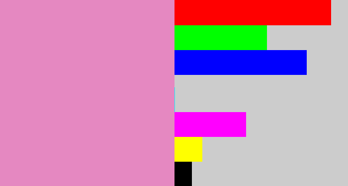 Hex color #e588c1 - lavender pink
