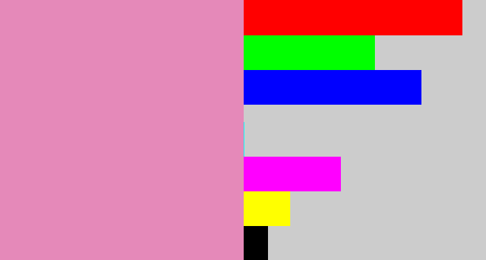Hex color #e589b9 - pig pink