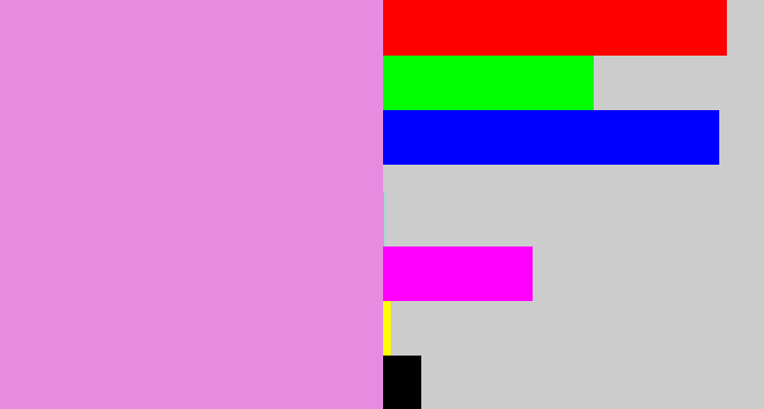 Hex color #e58be0 - lavender pink