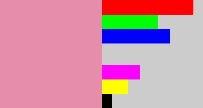 Hex color #e58daa - pig pink