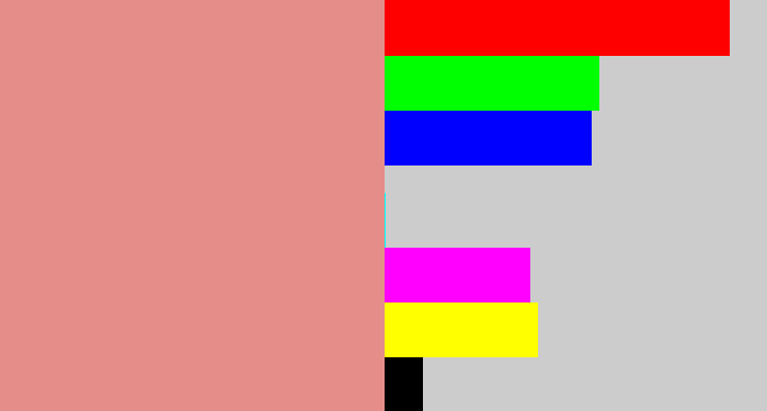 Hex color #e58e89 - pinkish tan