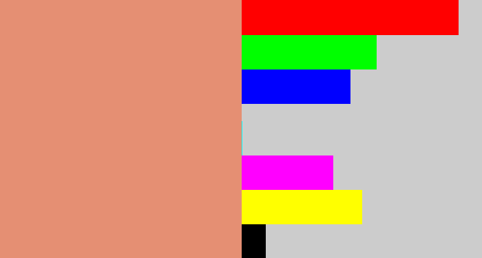Hex color #e58f73 - pinkish tan