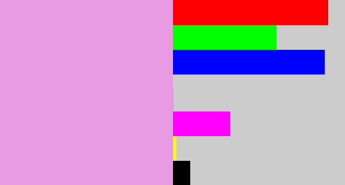 Hex color #e59ae1 - lavender pink