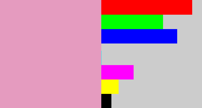 Hex color #e59bbf - faded pink