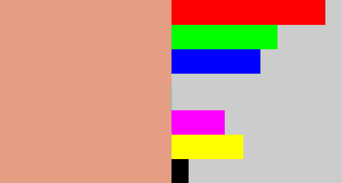 Hex color #e59d84 - pinkish tan