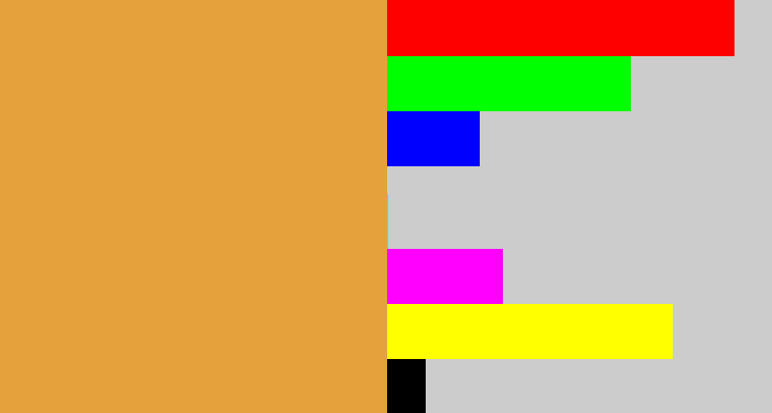 Hex color #e5a13c - macaroni and cheese