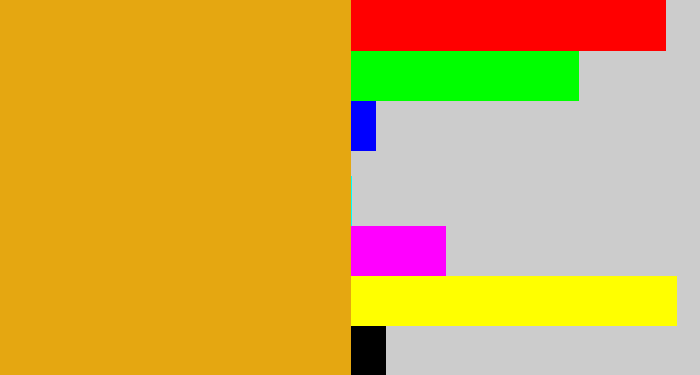 Hex color #e5a711 - squash