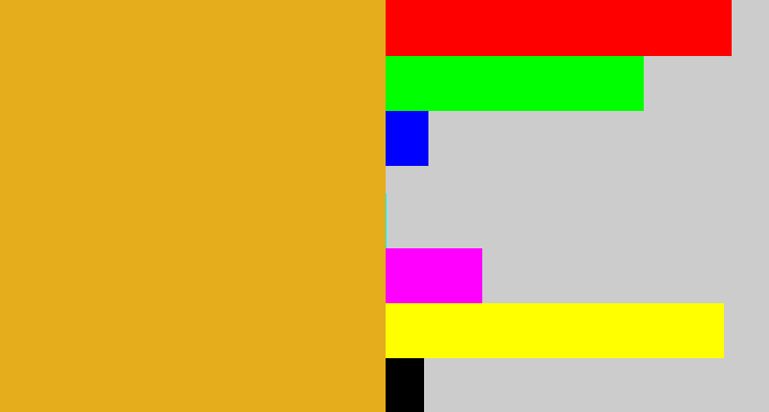 Hex color #e5ac1c - squash