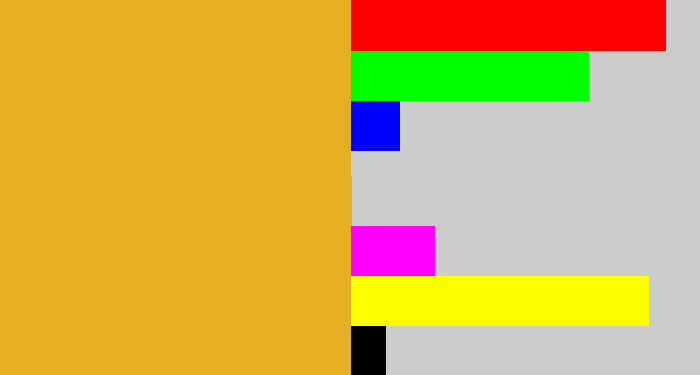 Hex color #e5ae23 - squash