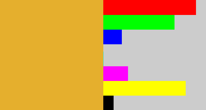 Hex color #e5af2d - macaroni and cheese