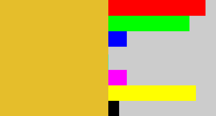 Hex color #e5be2b - macaroni and cheese