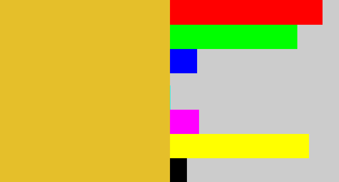 Hex color #e5bf2a - macaroni and cheese