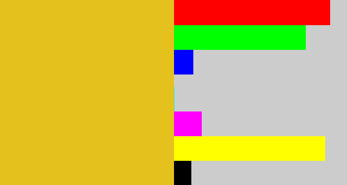 Hex color #e5c11d - piss yellow