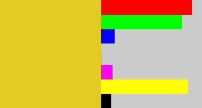 Hex color #e5cb21 - piss yellow