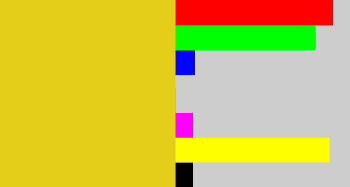 Hex color #e5cd1b - piss yellow