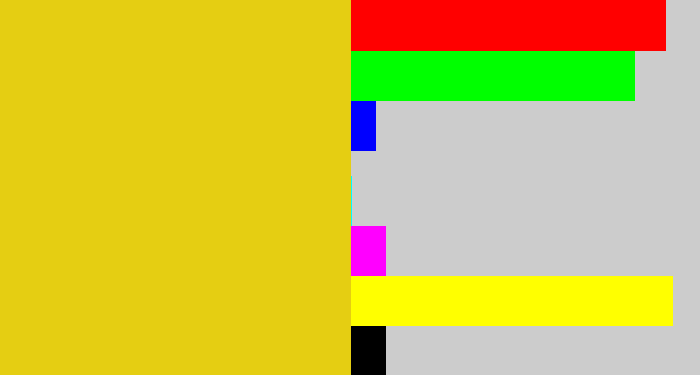 Hex color #e5ce12 - piss yellow