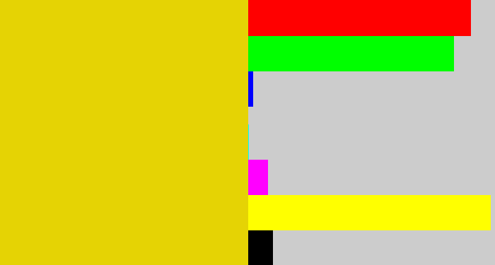 Hex color #e5d304 - piss yellow