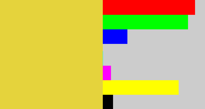 Hex color #e5d33c - maize