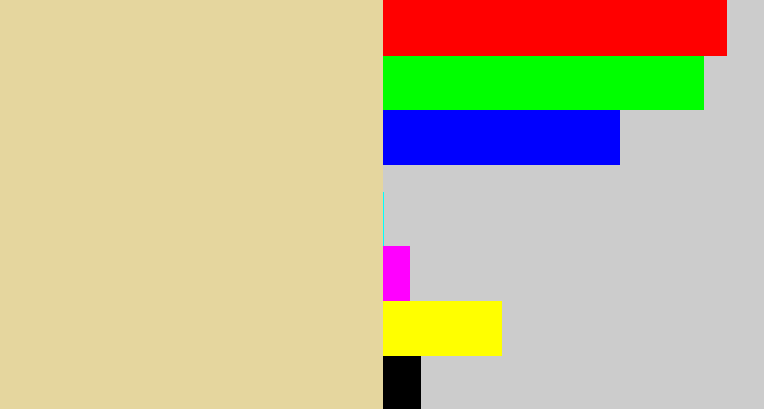 Hex color #e5d69e - beige