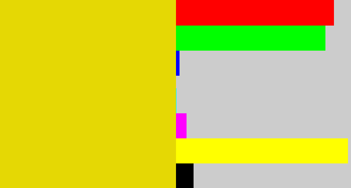 Hex color #e5d804 - piss yellow