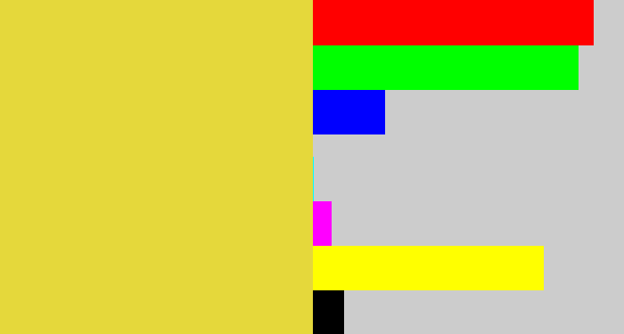 Hex color #e5d83b - off yellow