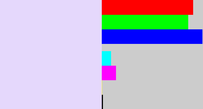 Hex color #e5d8fc - pale lavender