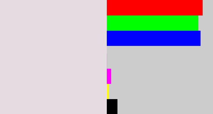 Hex color #e5dbe1 - light grey