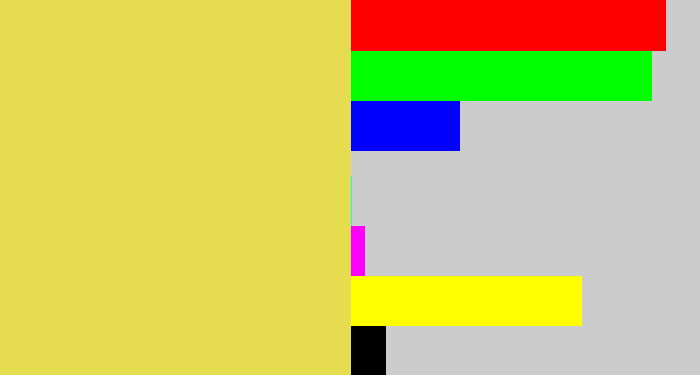 Hex color #e5dc4f - dull yellow