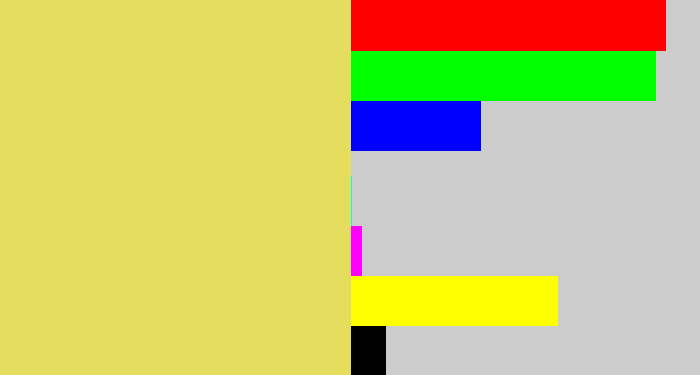 Hex color #e5dd5e - dull yellow