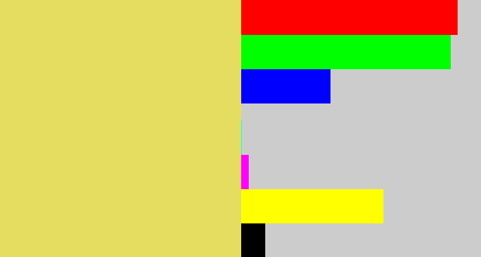Hex color #e5dd5f - dull yellow