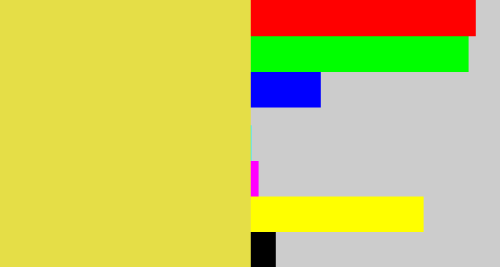 Hex color #e5de47 - dull yellow