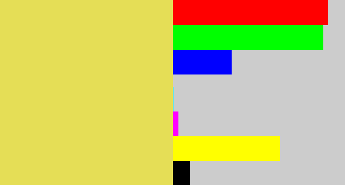 Hex color #e5de56 - dull yellow
