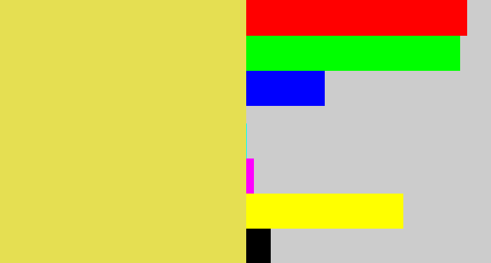 Hex color #e5df52 - dull yellow