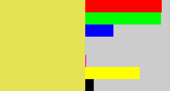 Hex color #e5e253 - dull yellow