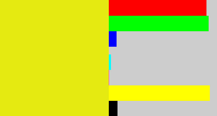 Hex color #e5ea11 - piss yellow