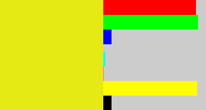 Hex color #e5ea15 - piss yellow