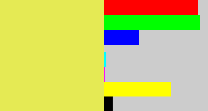 Hex color #e5ea54 - dull yellow