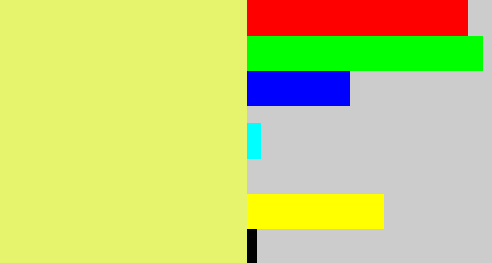 Hex color #e5f46c - yellowish