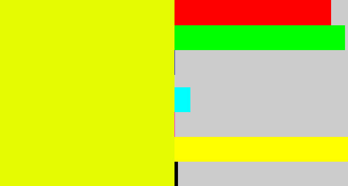 Hex color #e5fb01 - neon yellow