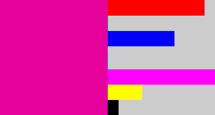 Hex color #e6019d - neon pink