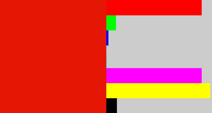 Hex color #e61604 - red