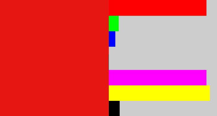 Hex color #e61610 - red