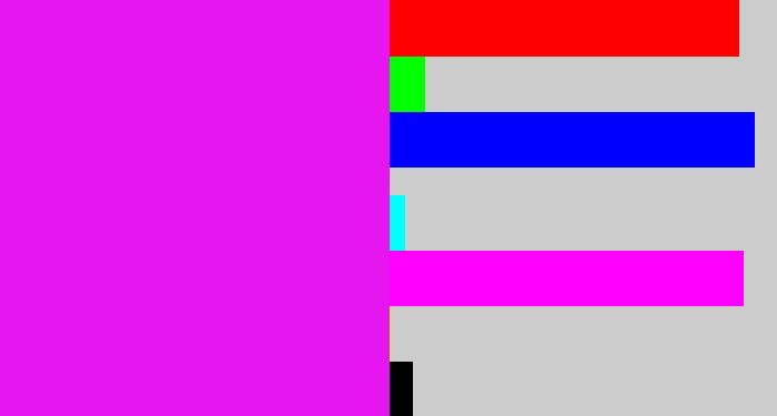 Hex color #e616f0 - pink/purple