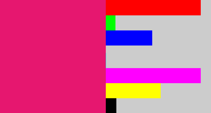 Hex color #e6176f - cerise