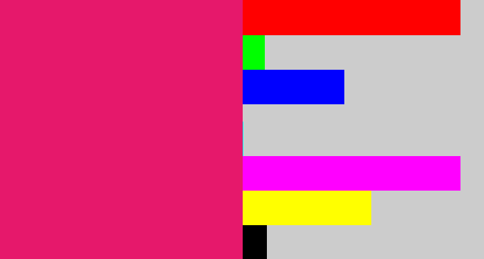 Hex color #e6186b - cerise