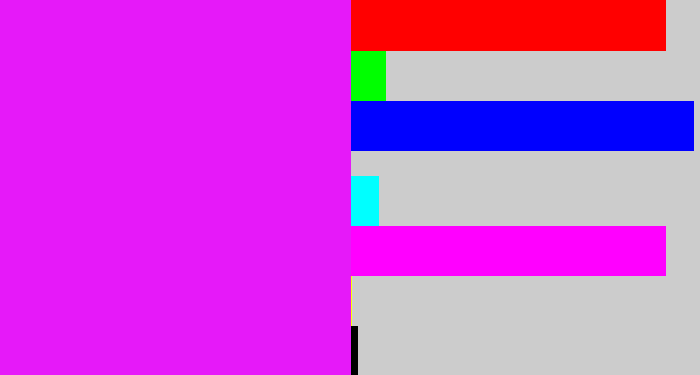 Hex color #e619f9 - pink/purple