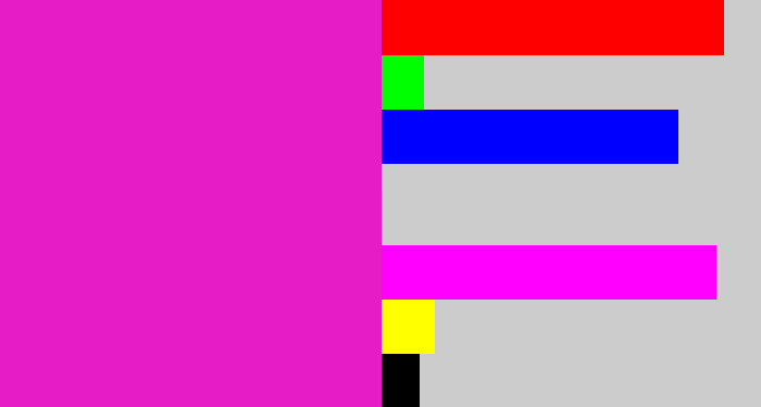 Hex color #e61cc6 - fuchsia