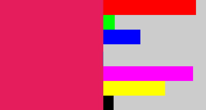 Hex color #e61d5d - cerise